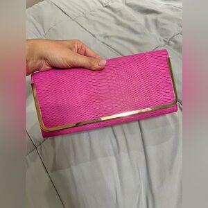 ALDO Pink Faux Snakeskin Bag